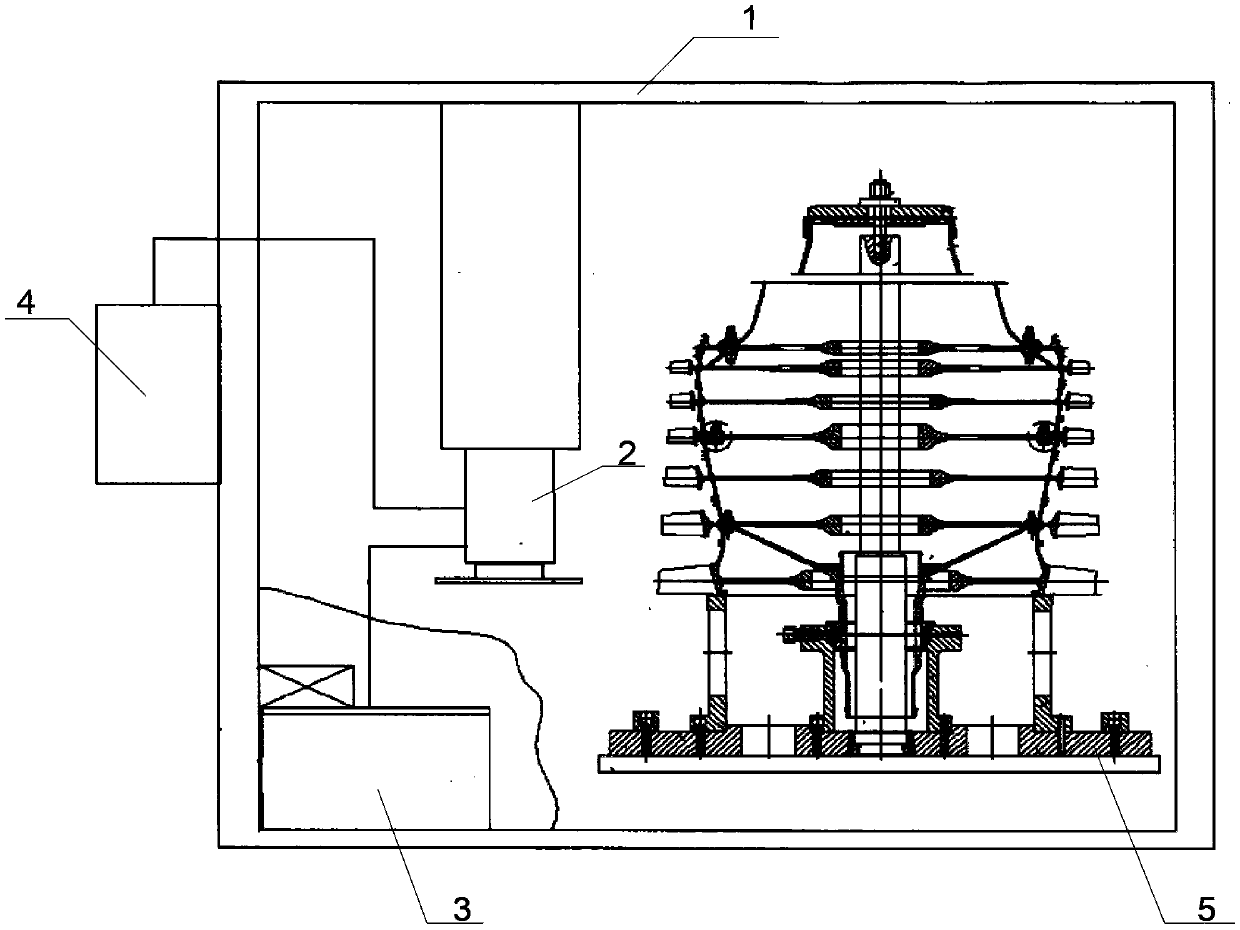 Engine rotor blisk blade-tip curved surface processing device and method