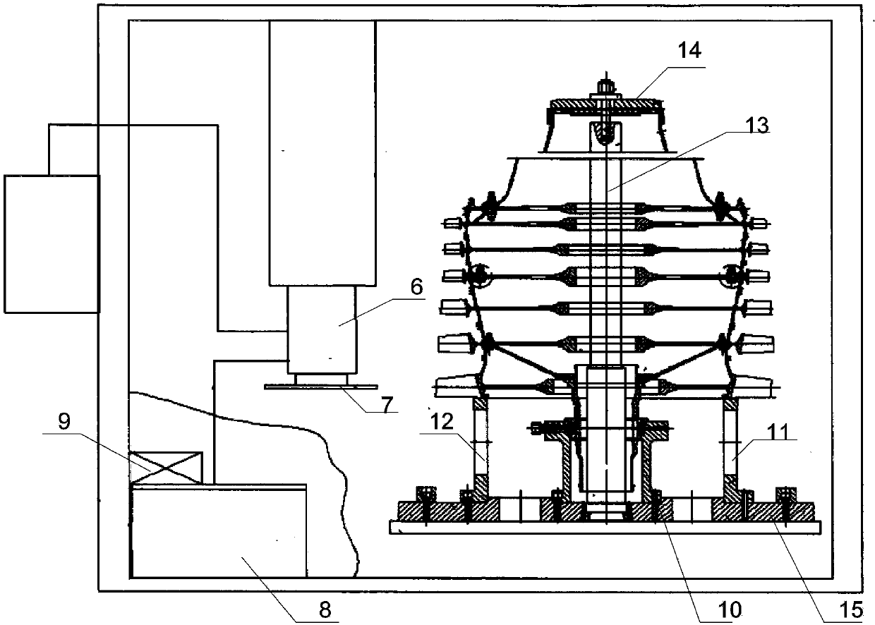 Engine rotor blisk blade-tip curved surface processing device and method