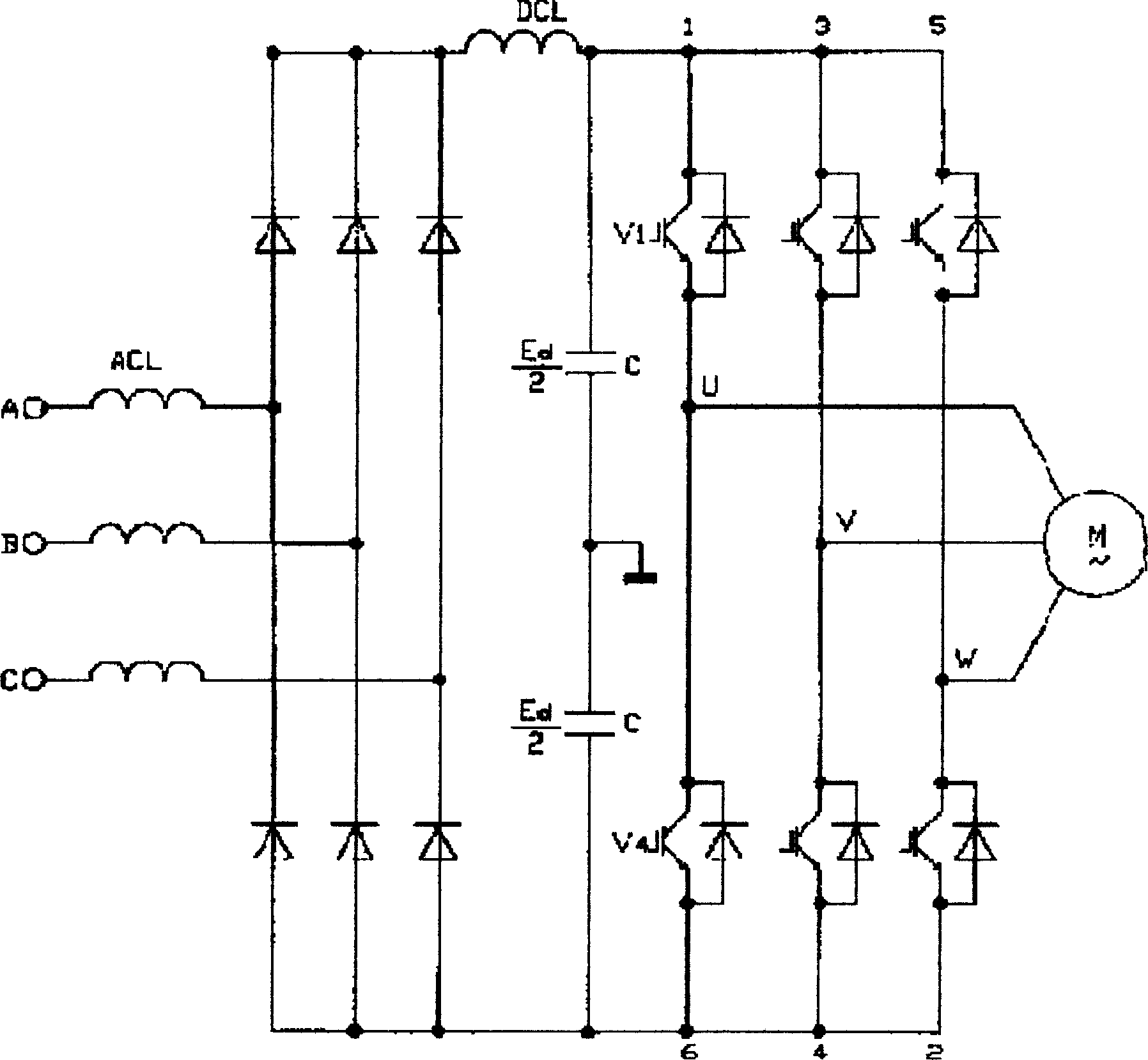 Three-phase split phase-shifting transformer for high-voltage frequency conversion and its use