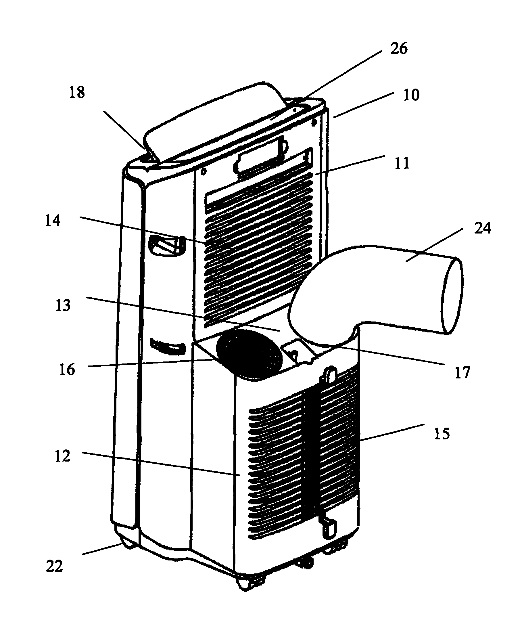 Water-cooled portable air conditioner