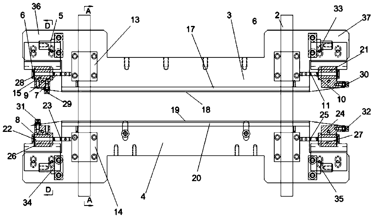 Heating sealing device and sealing method of special packing machine for sanitary towel products