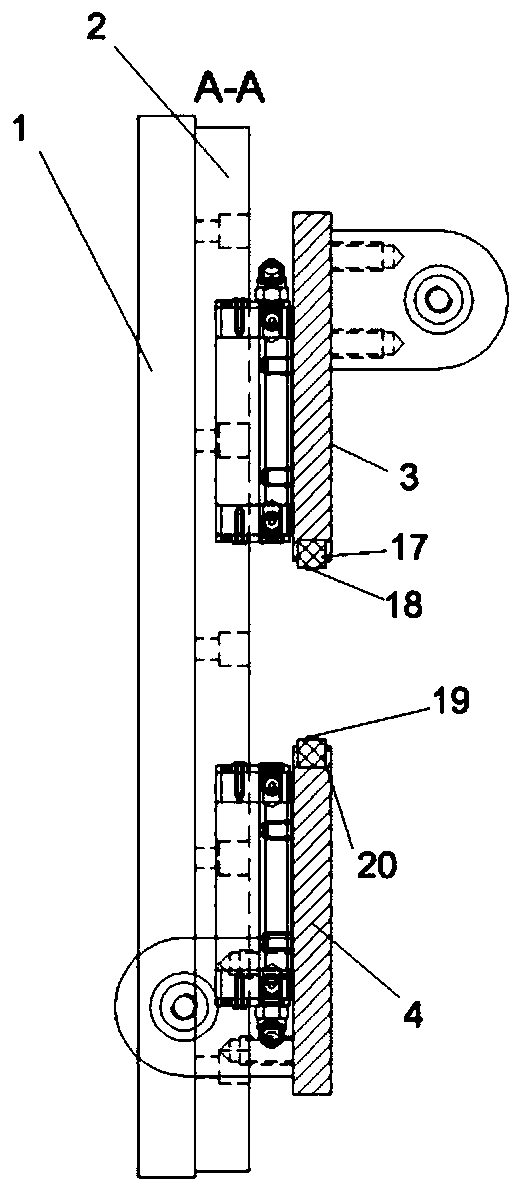 Heating sealing device and sealing method of special packing machine for sanitary towel products