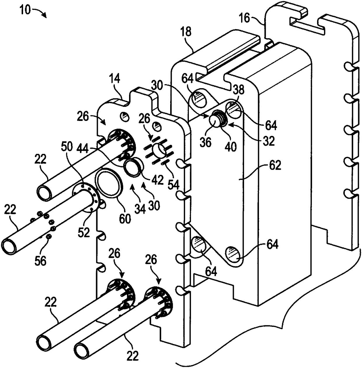 Port connection for a heat exchanger