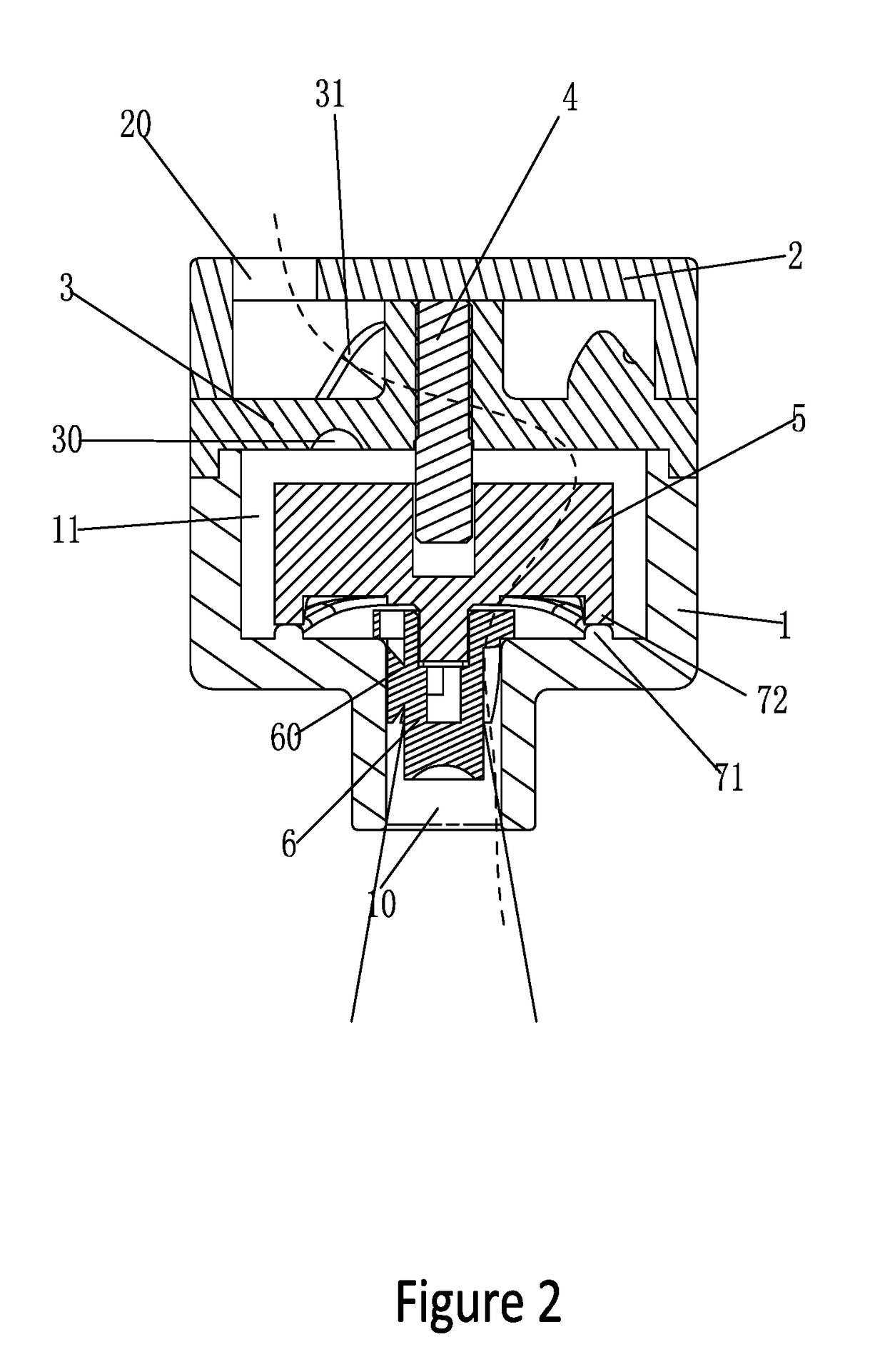 Water jet device for rotary massage