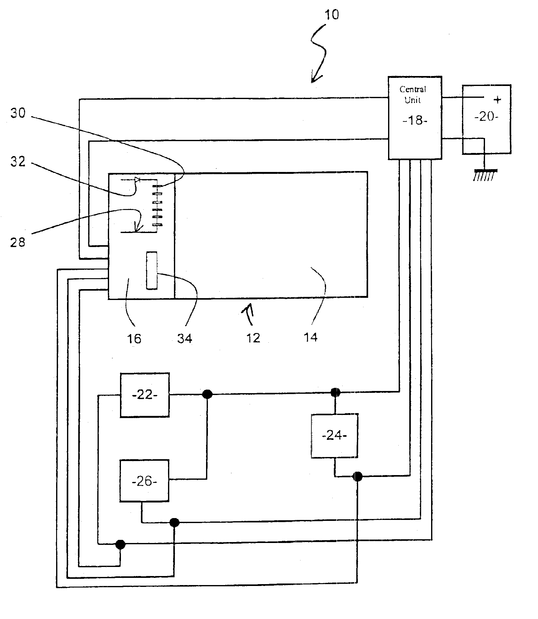 Automobile vehicle door locking assembly and process for testing correct operation of a lock module of this assembly