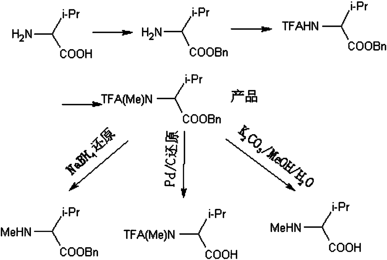 A method for synthesizing amino acid n-methylation and its product and application