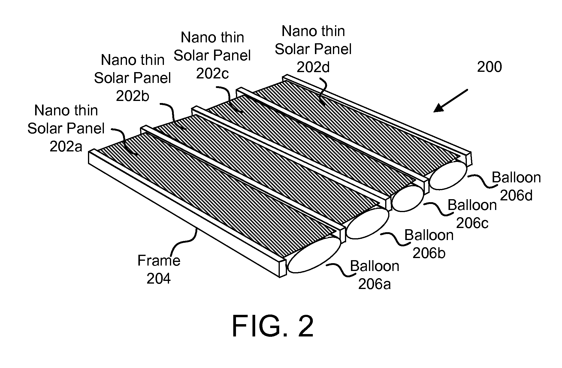 Apparatus and method for levitating a portable solar array