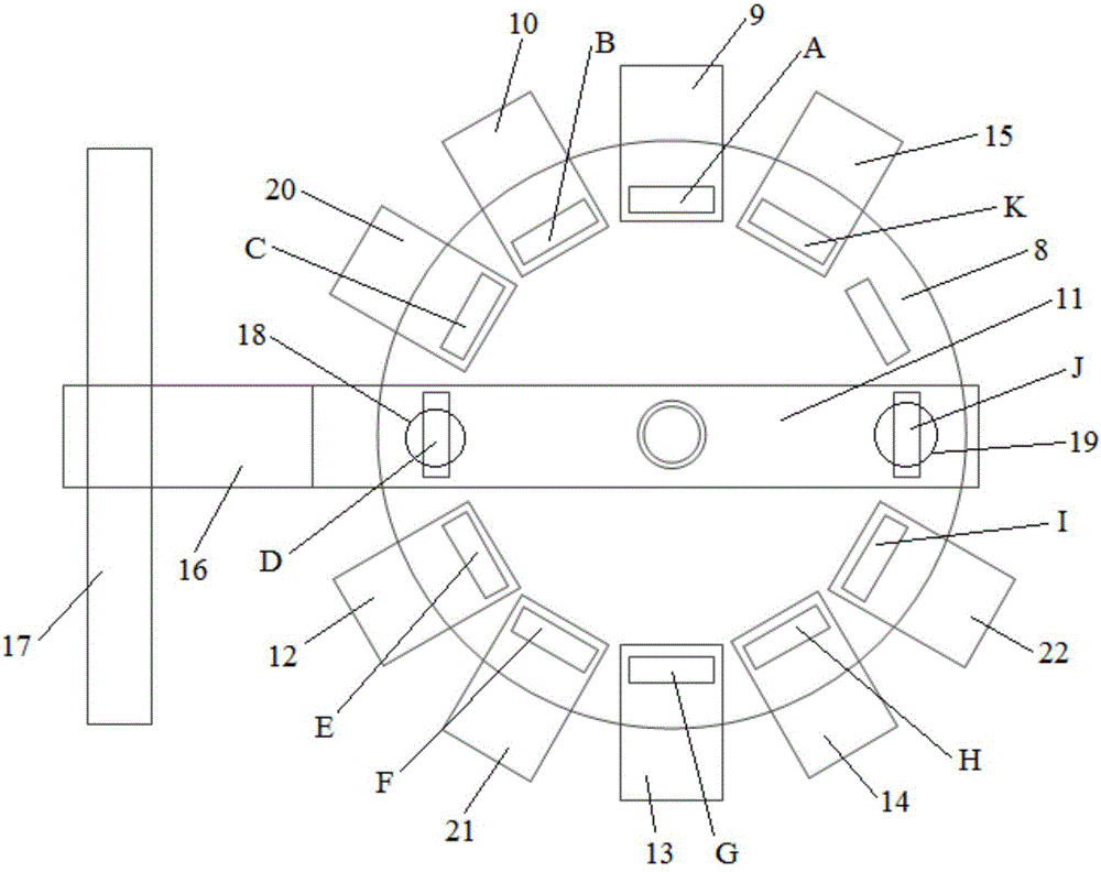 Multi-station rotary disc type machine for automatically installing cell into box