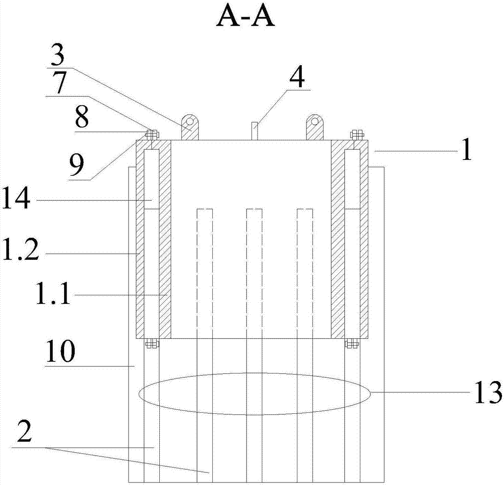Breaking device of cast-in-place concrete pile head and construction method thereof