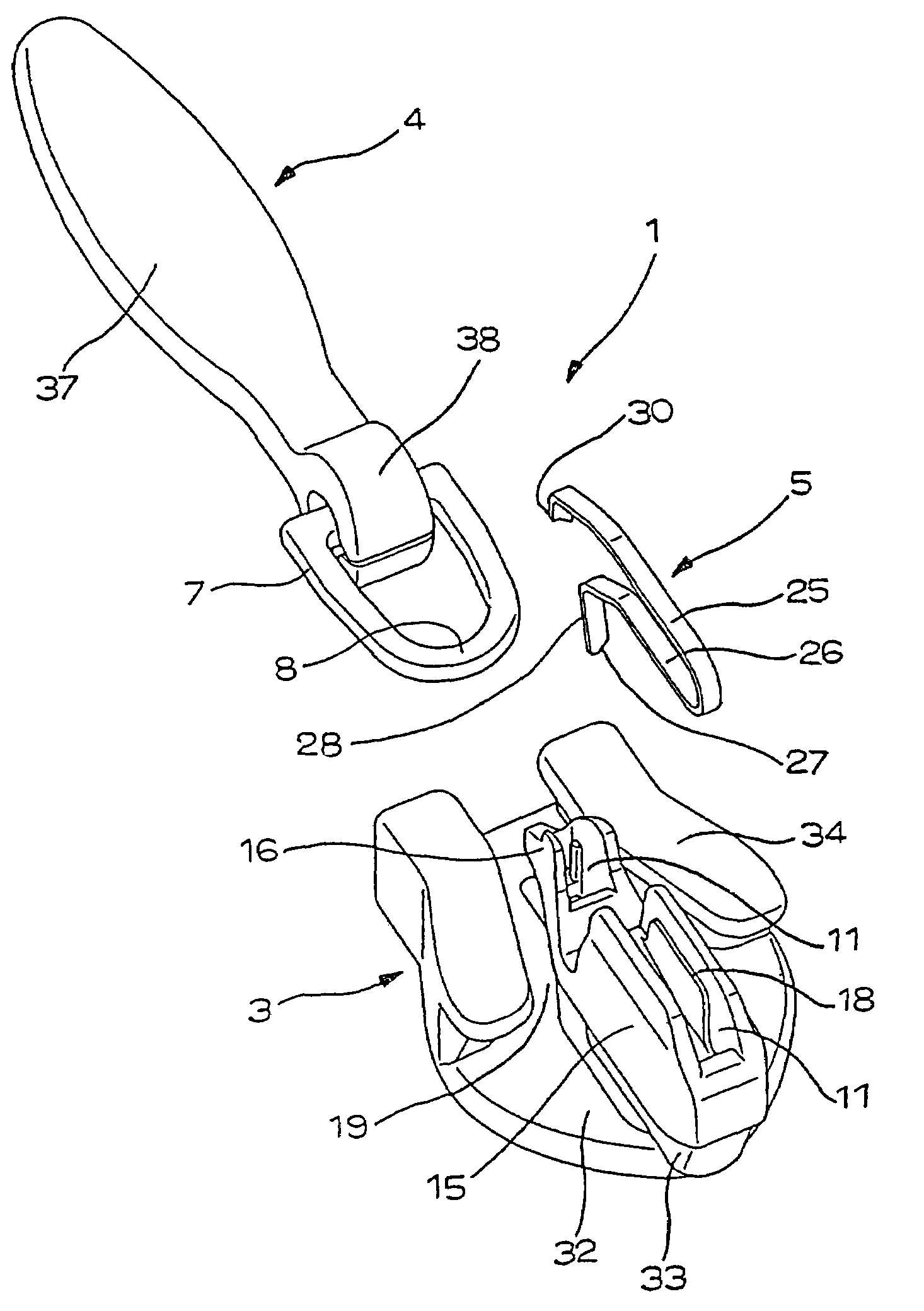 Slider for slide fastener provided with automatic locking device