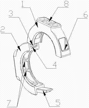Three-dimensional towing chain fixing seat