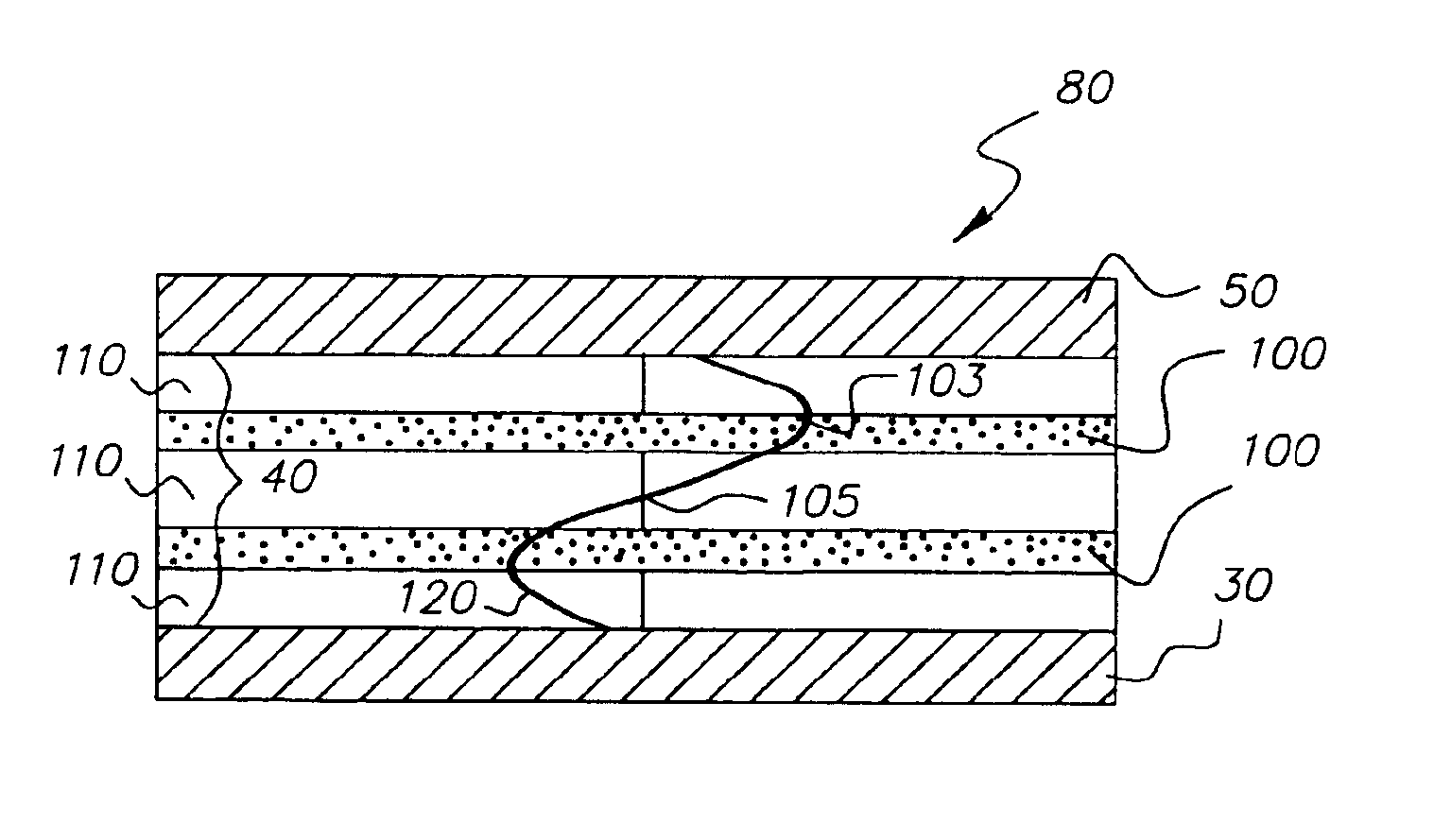 Organic laser cavity device having incoherent light as a pumping source