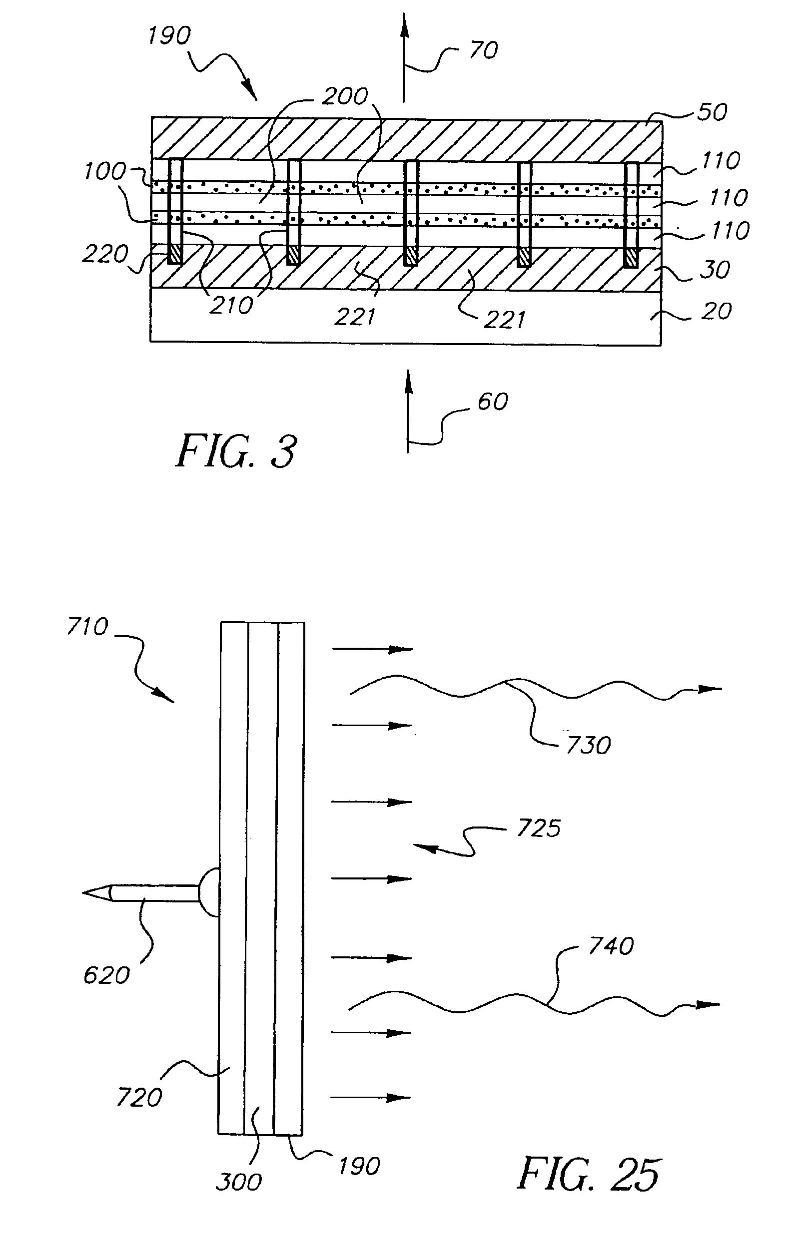 Organic laser cavity device having incoherent light as a pumping source