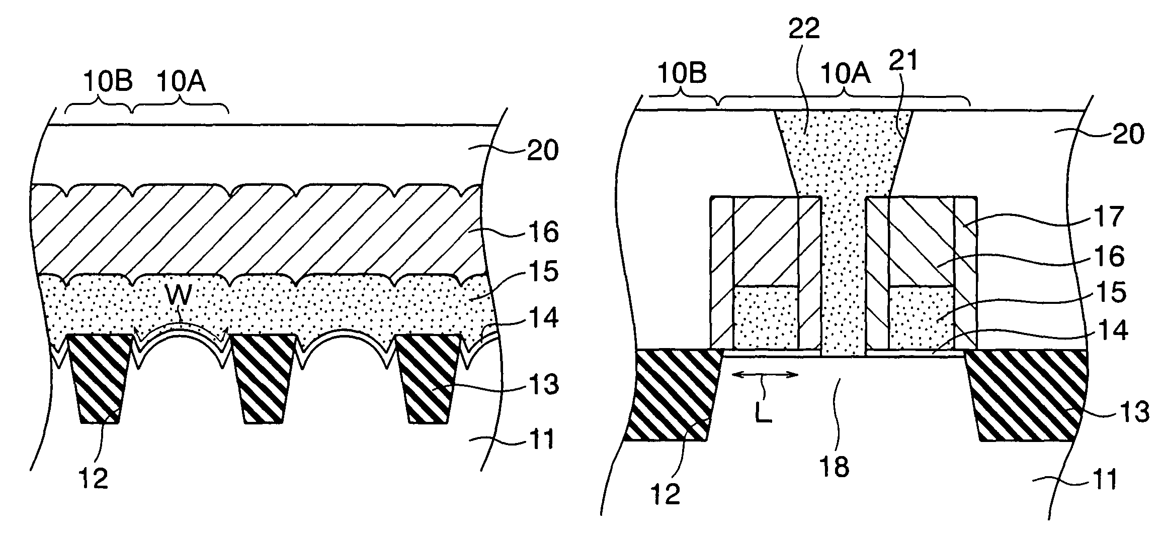 Semiconductor device having a circular-arc profile on a silicon surface