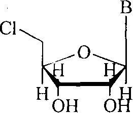Method for synthesizing 5'-chloro-nucleoside
