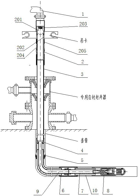 A continuous negative pressure sand pumping string with concentric tubing for horizontal wells