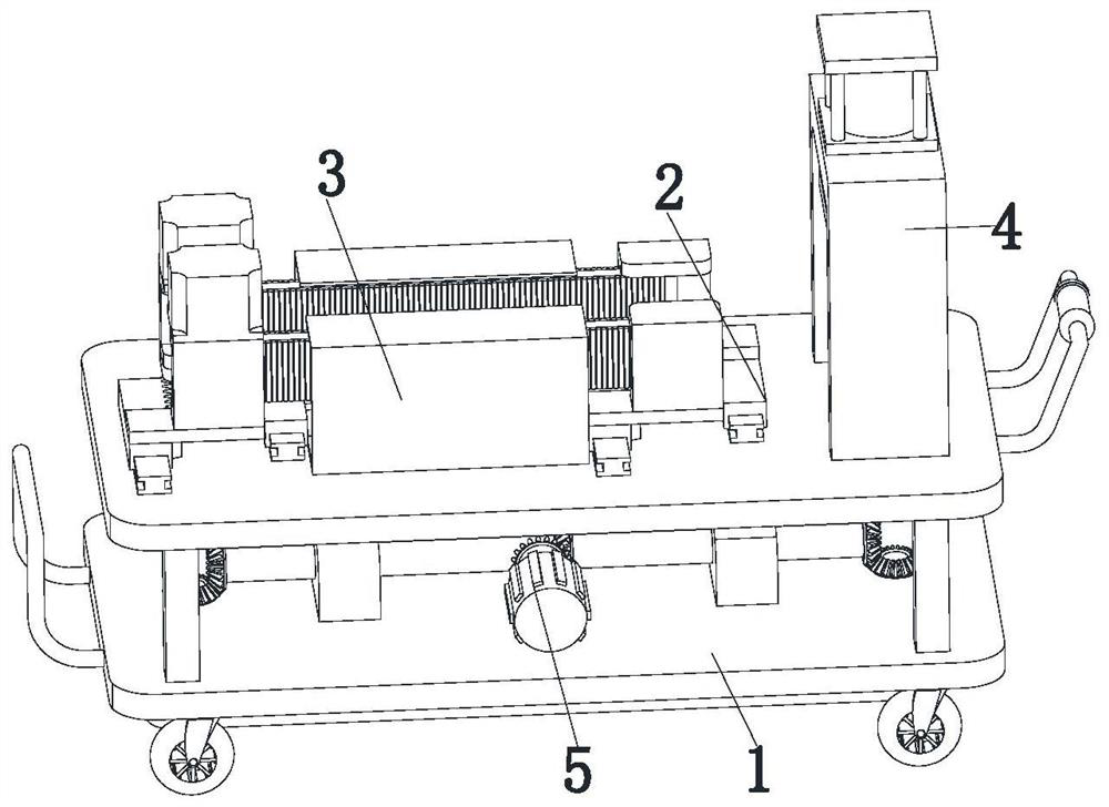 Material passing, clamping and conveying device for processing cable material