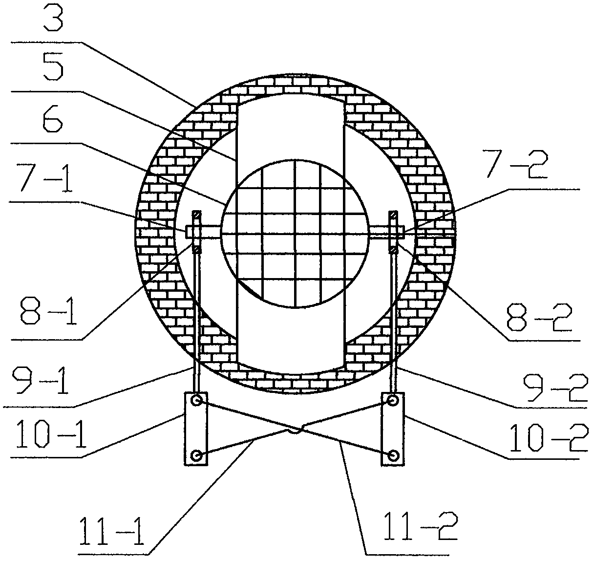 Cylinder swinging type slag falling device adopted during waste pyrolysis