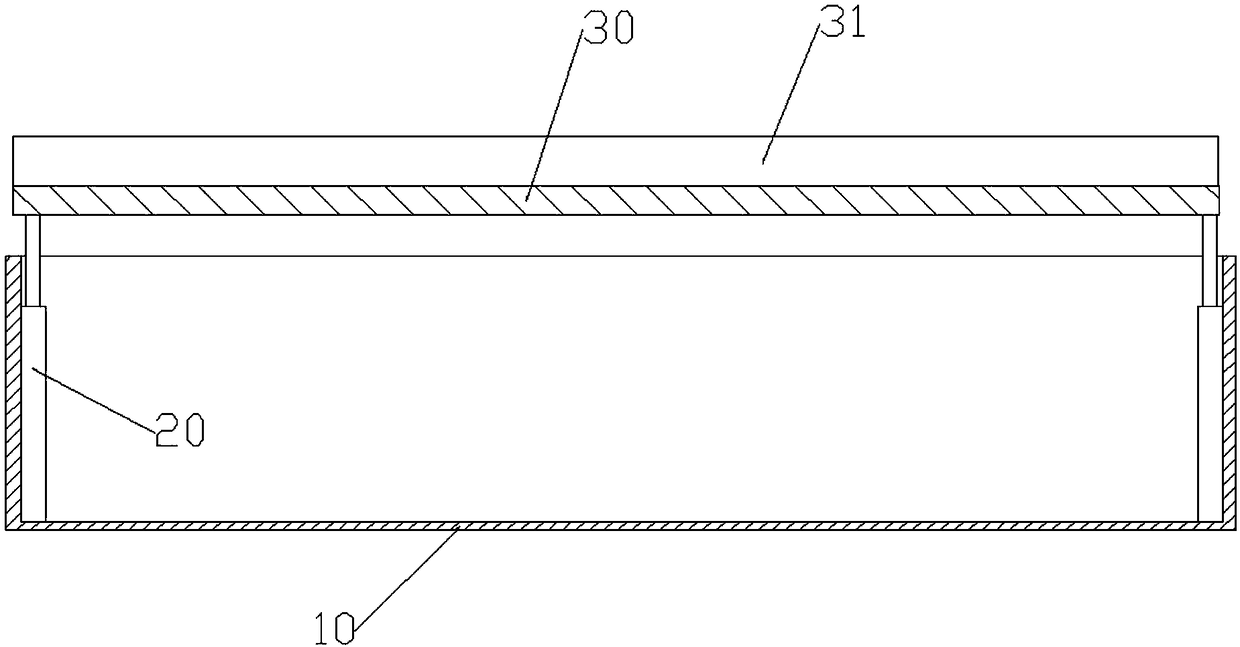 Bed body with horizontal uplift and fall of bed plate