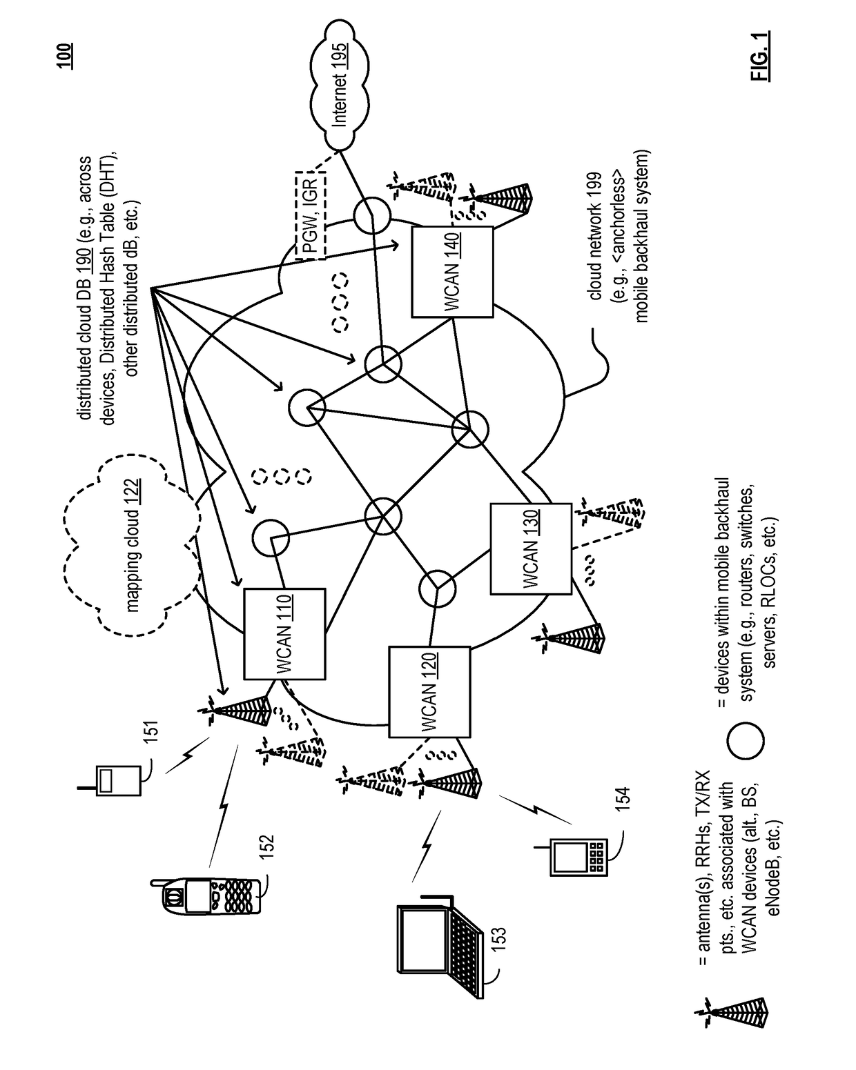 Wireless communication access node (WCAN) device based policy enforcement and statistics collection in anchorless communication systems