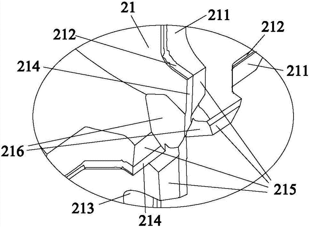 Staggered-tooth highlight milling cutter with chamfers and manufacturing method thereof