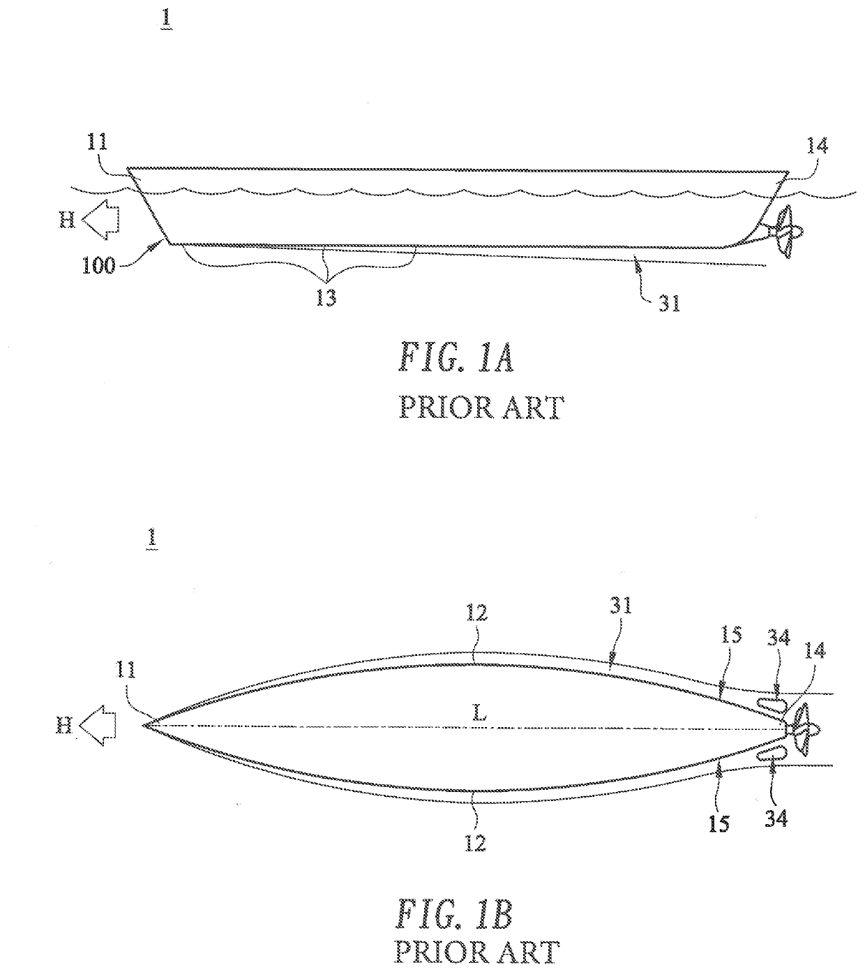 Structure for reducing the drag of a ship and its application