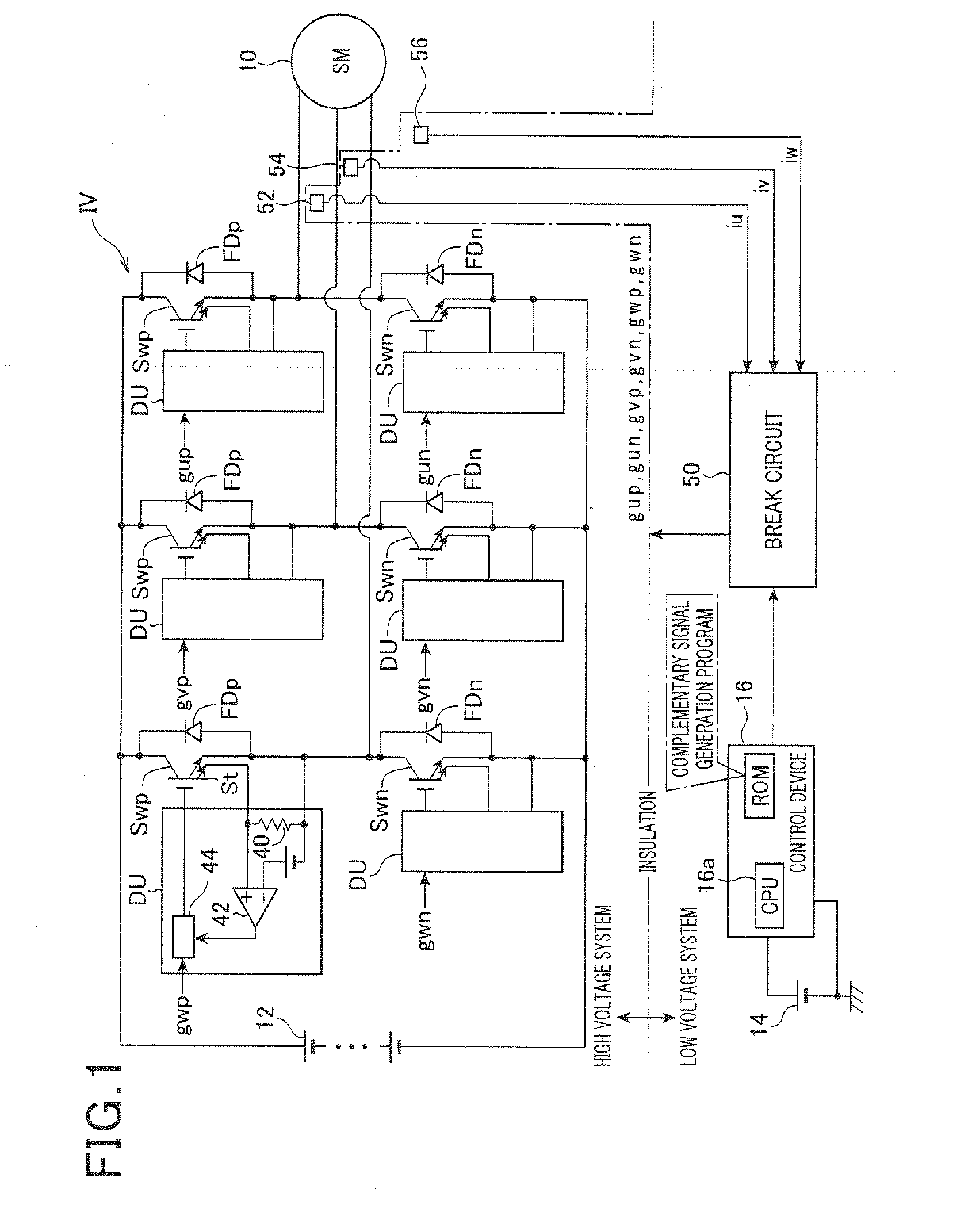 Drive device for electric power conversion circuit