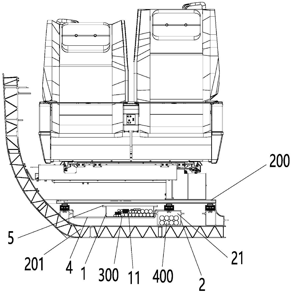 Pipeline layout structure of railway vehicle and railway vehicle with the same