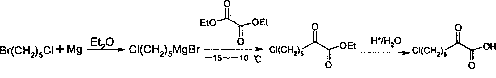 Process for synthesizing 7-chloro-2-oxo-heptanoic acid