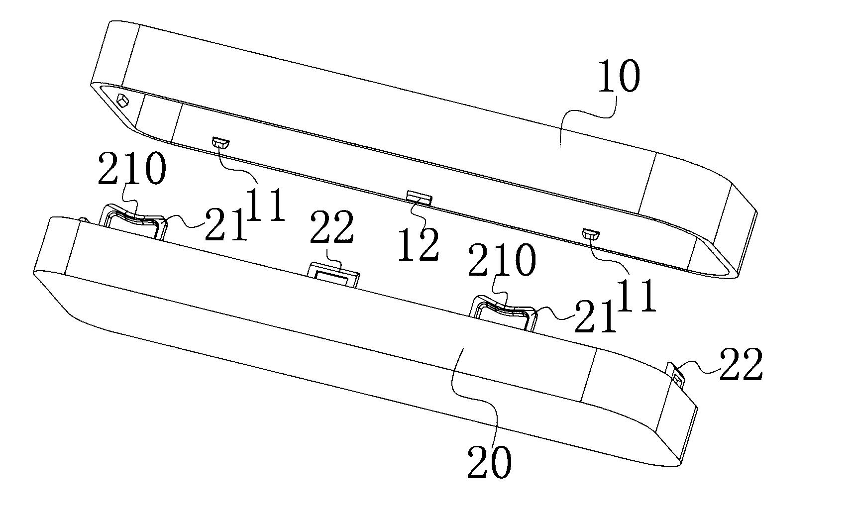 Shell assembling device and shell having the same