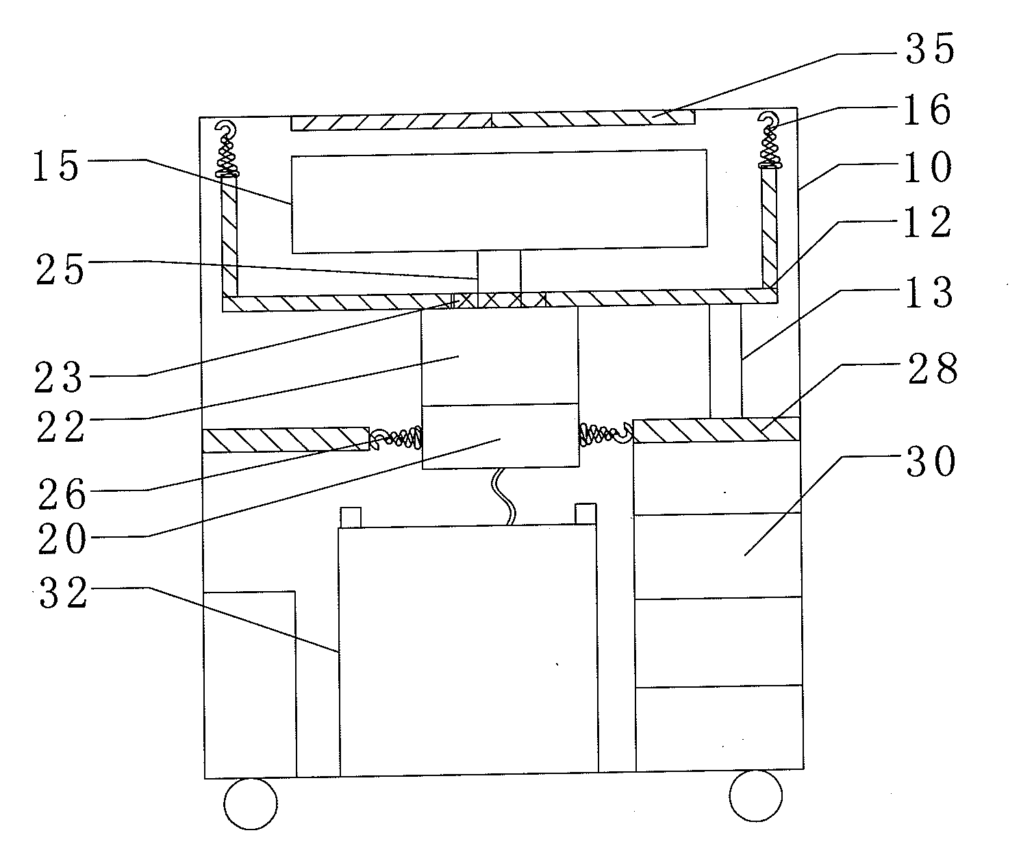 Dewatering machine for umbrella