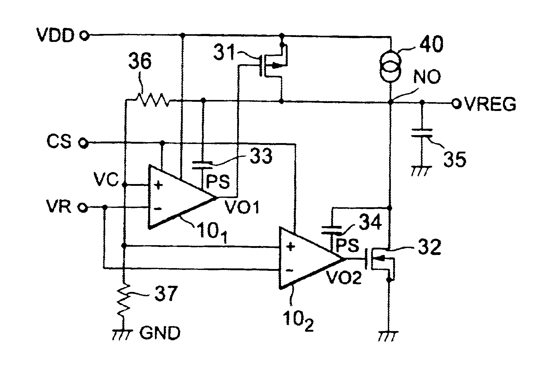 Voltage regulator combining a series type regulator with a shunt type regulator having a constant current source