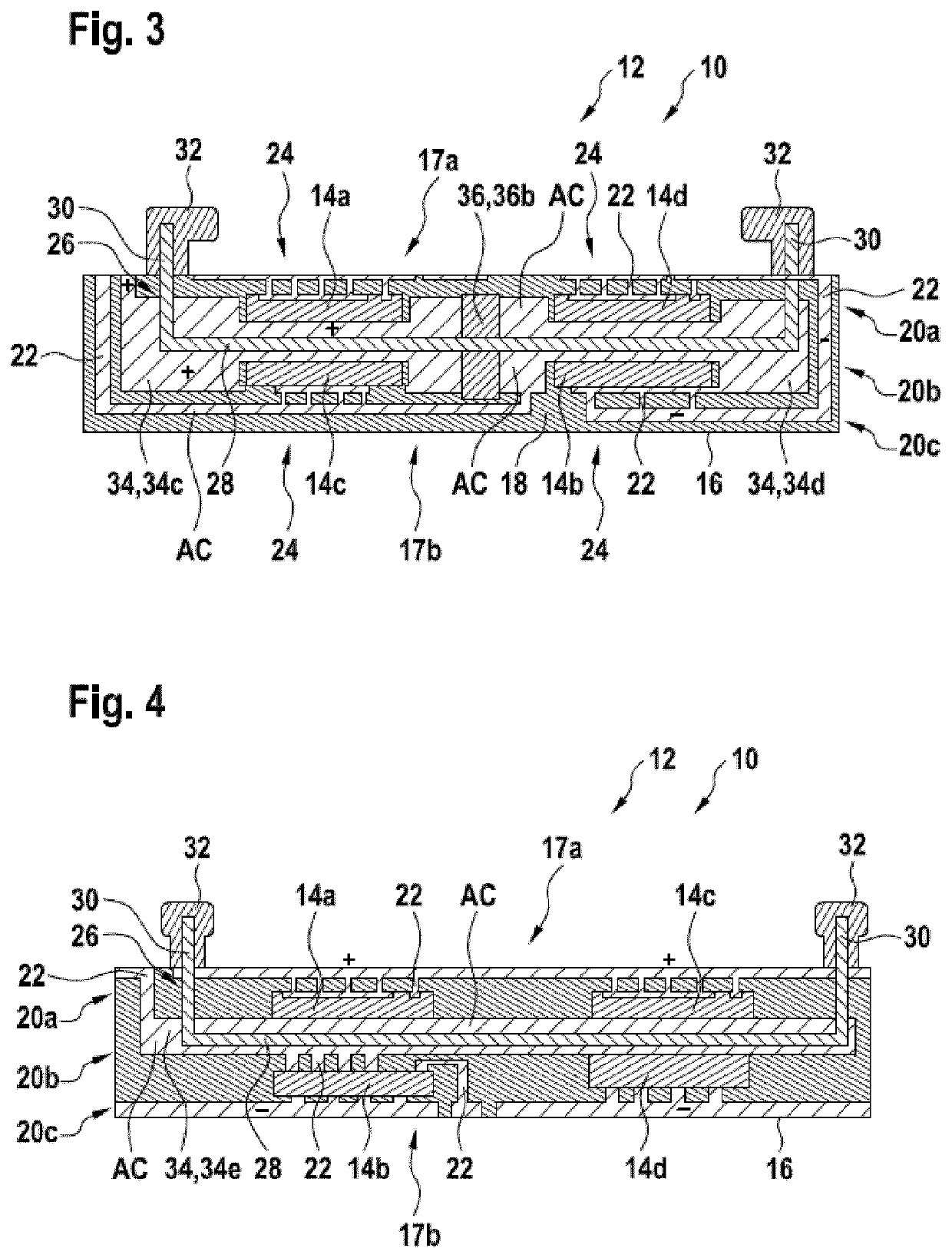Cooled electronics package with stacked power electronics components