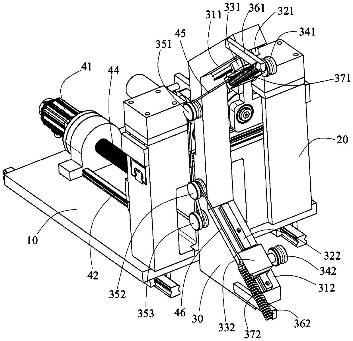 Coreless automatic clamping mechanism for horizontal double-end surface ...