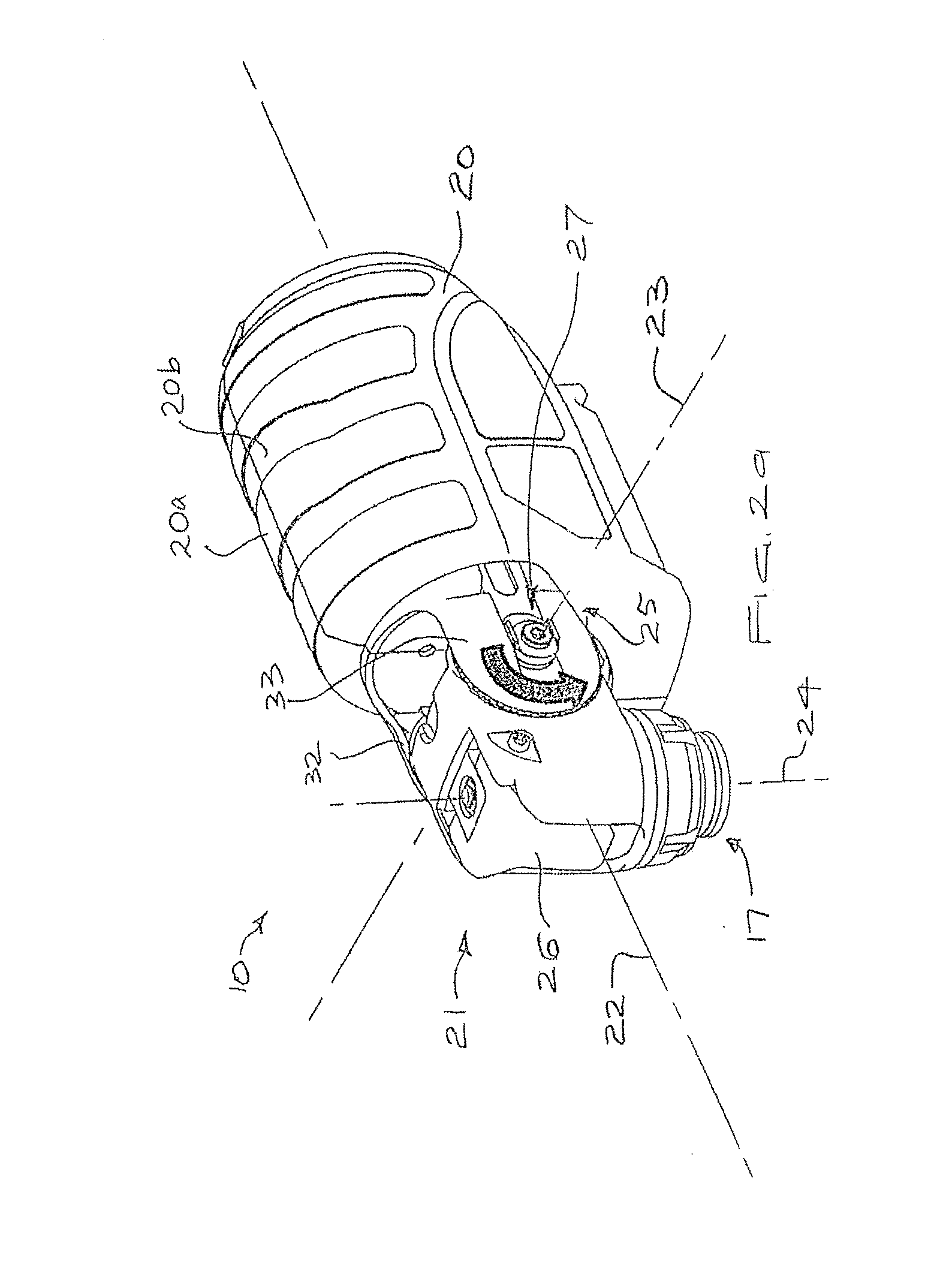 Hand-held oscillatory power tool with two-axis tool mounting