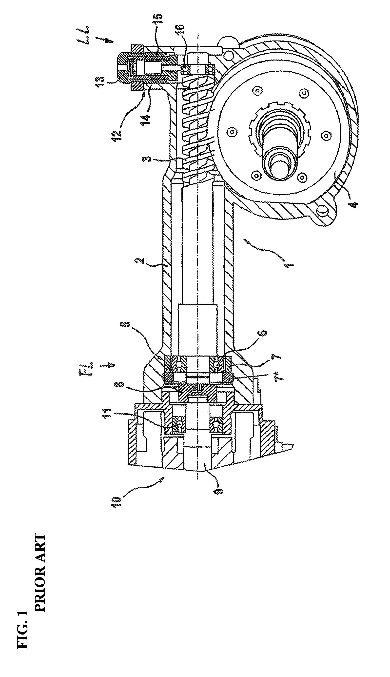 Steering gear having a fixed bearing and a floating bearing for a screw pinion