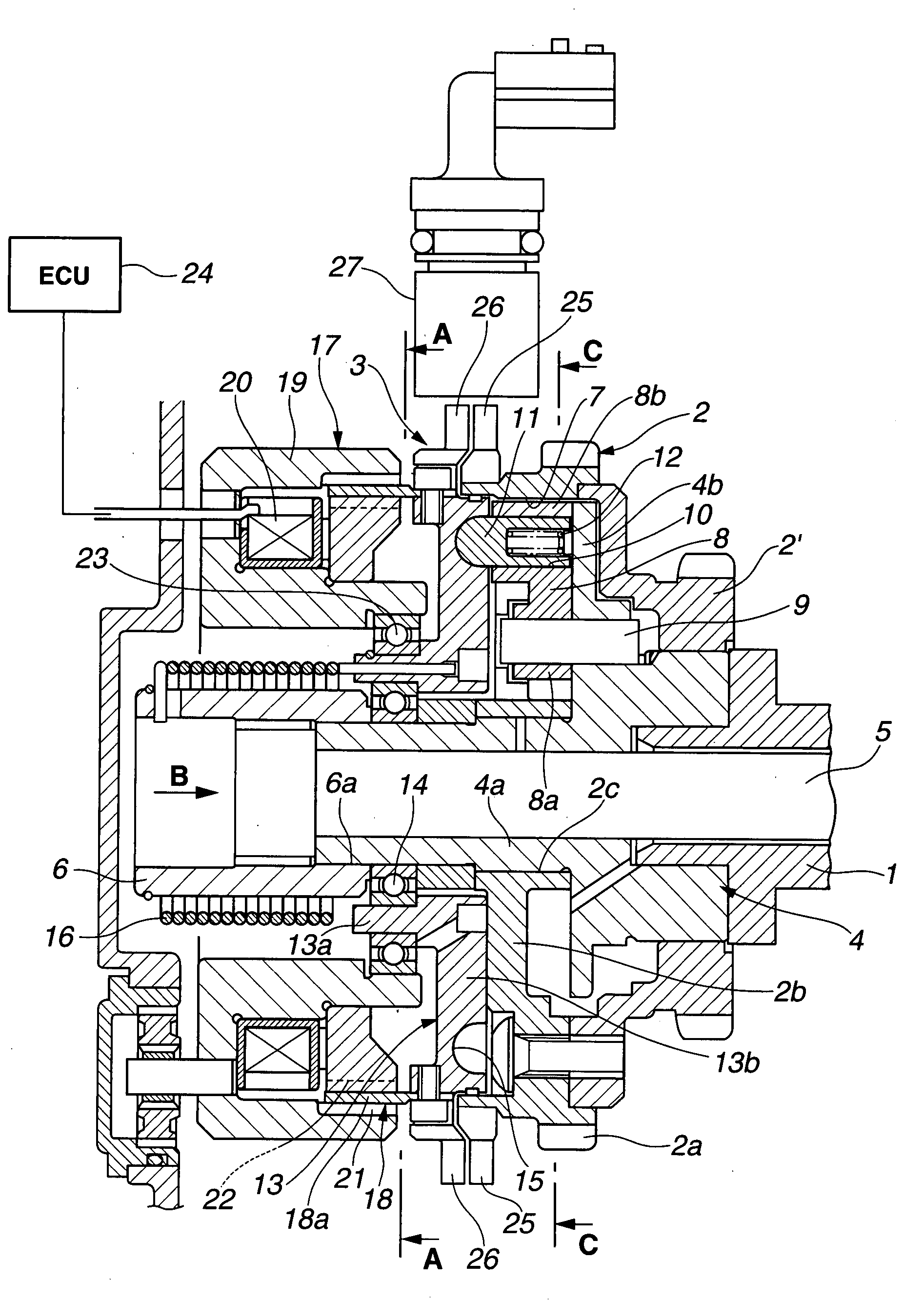 Phase angle detection apparatus and variable valve timing control apparatus using the phase angle detection apparatus for internal combustion engine