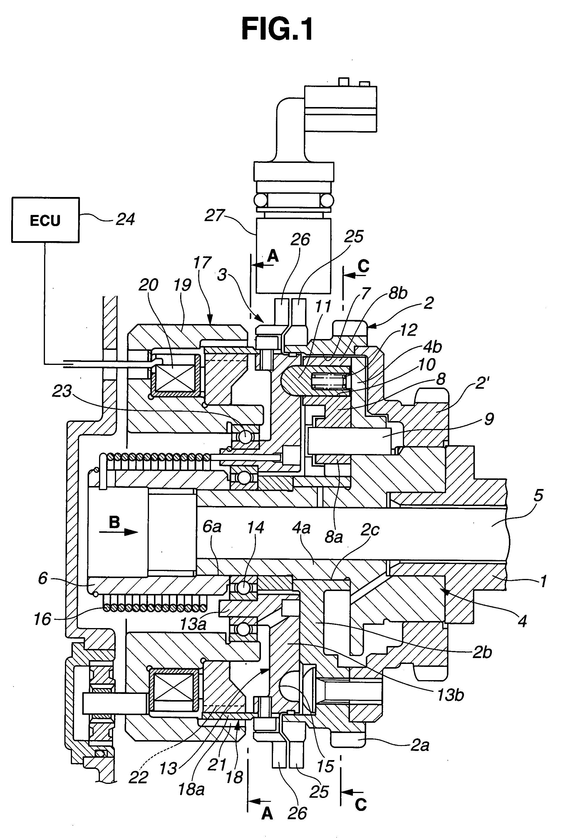 Phase angle detection apparatus and variable valve timing control apparatus using the phase angle detection apparatus for internal combustion engine