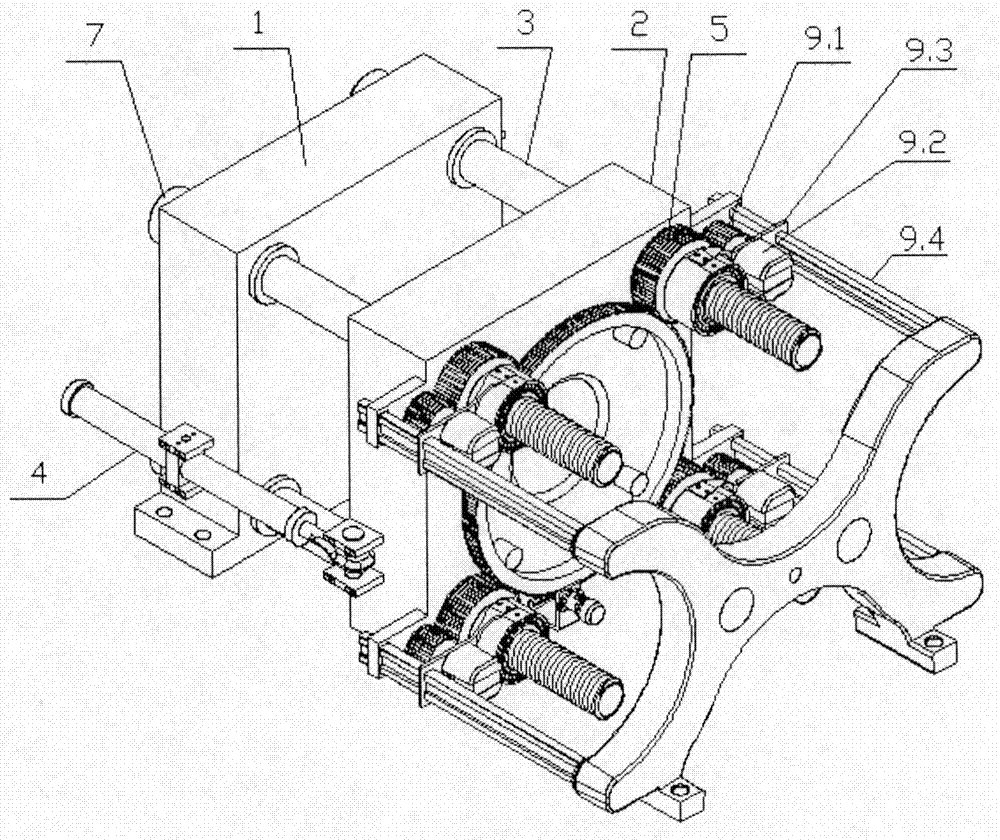 Self-locking mold clamping mechanism based on two-platen machine
