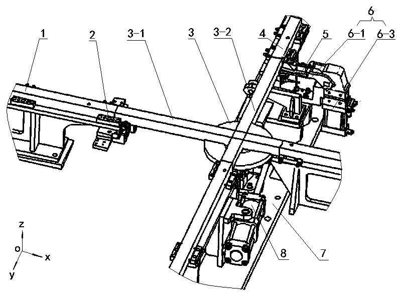 Rotating track pressing device for cross sliding table