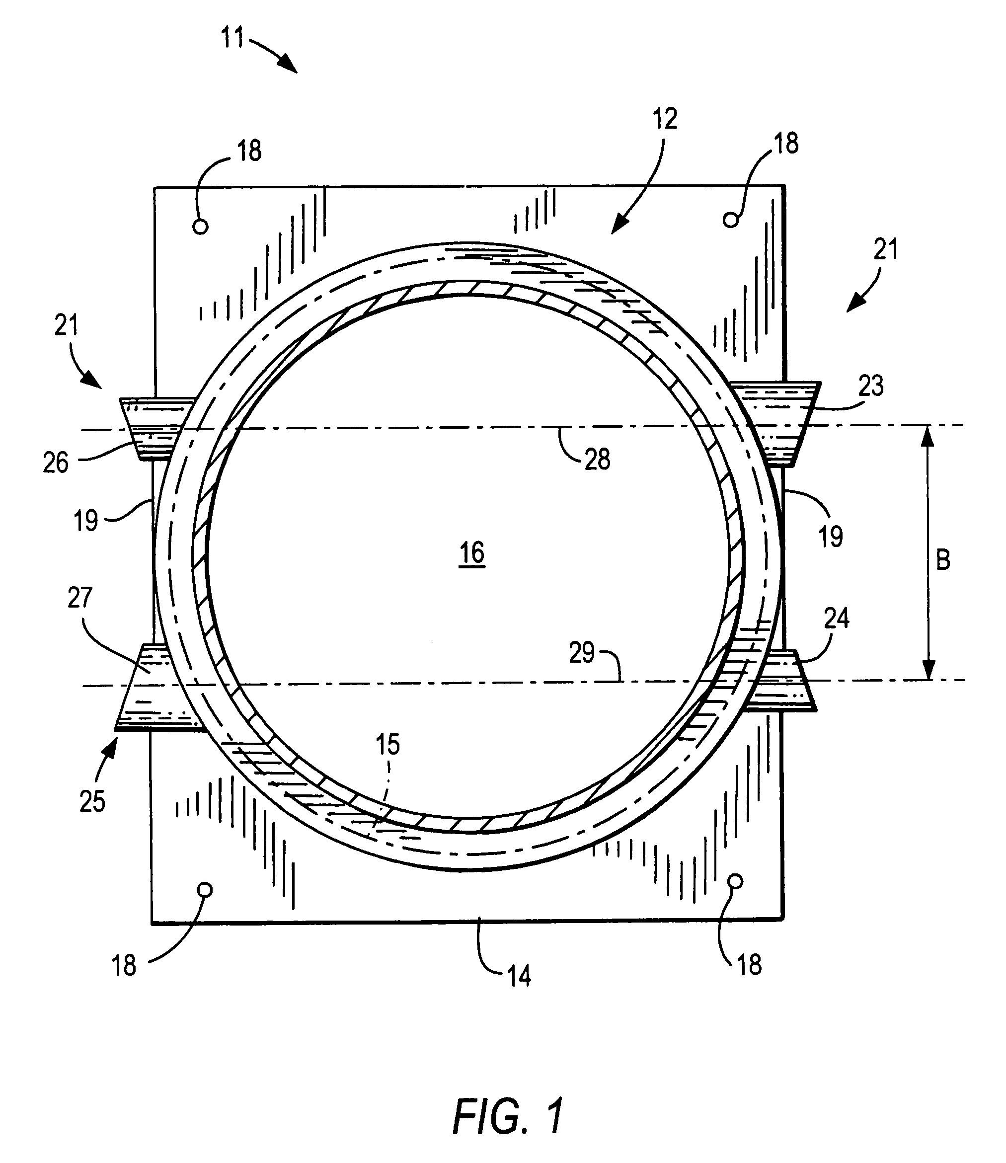Embeddable device for passing conduits through a constructional component