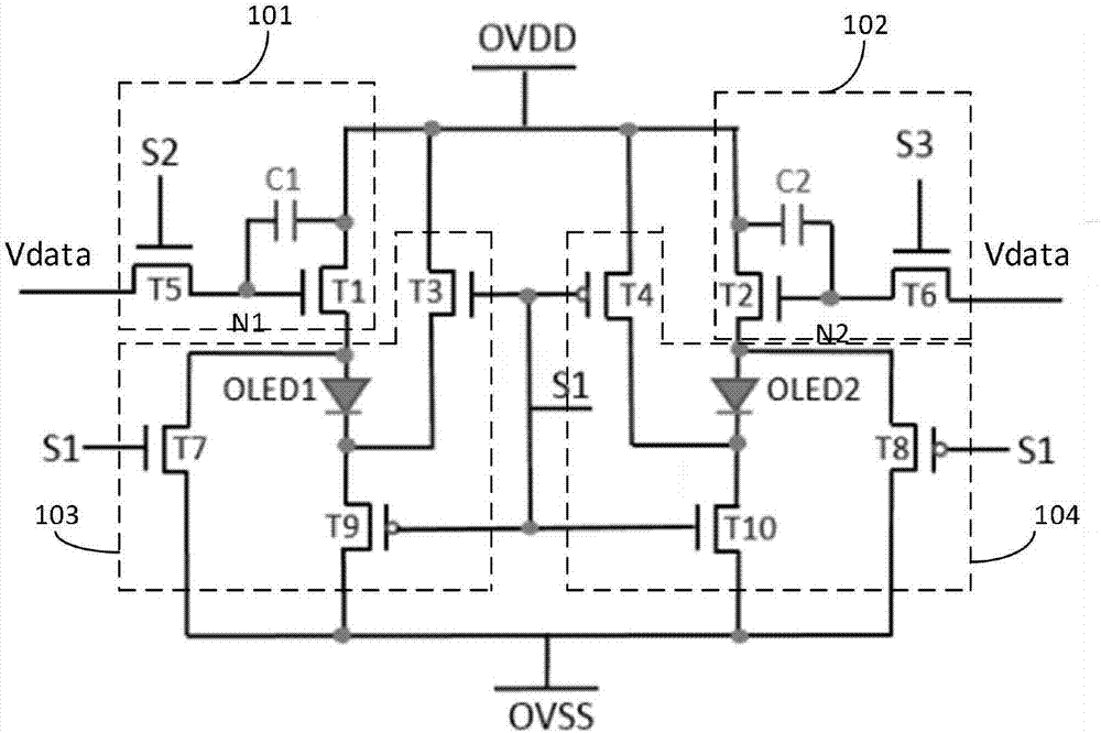 OLED pixel circuit and method of alleviating aging of OLED device