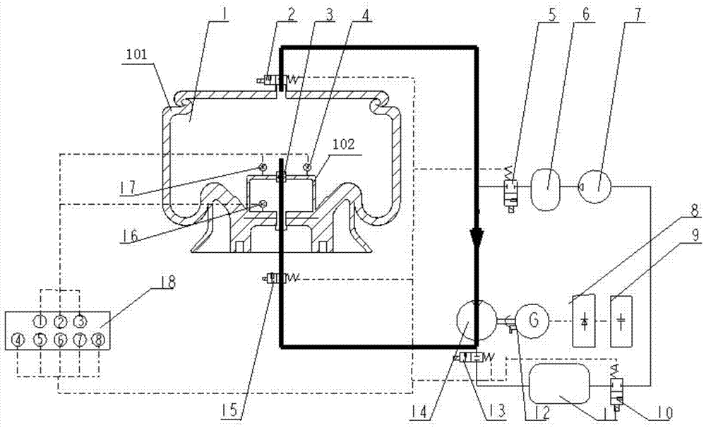 Energy recovery system and method for air suspension