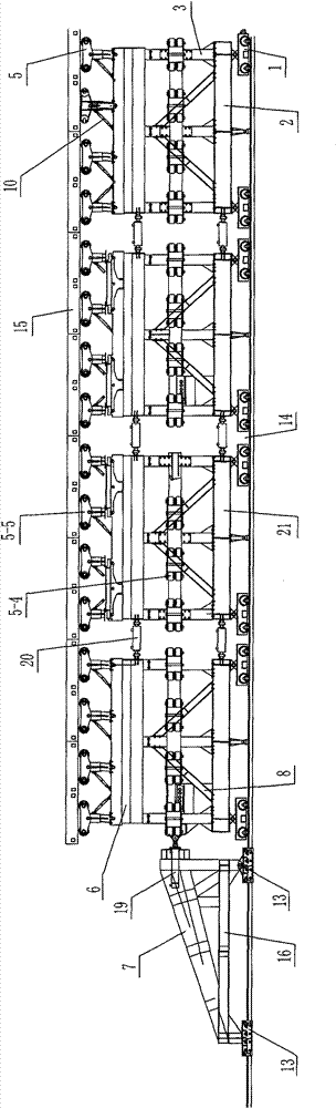 Movable wheel type trolley supporting system for long-distance overlapping shield tunnel of small clear distance