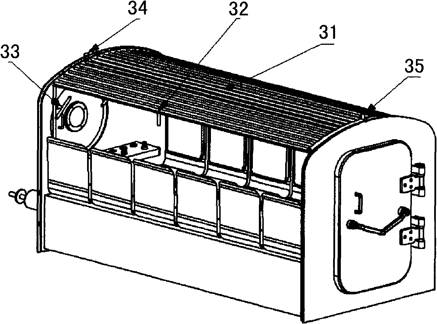 Device for controlling ambient temperature in rescue capsule