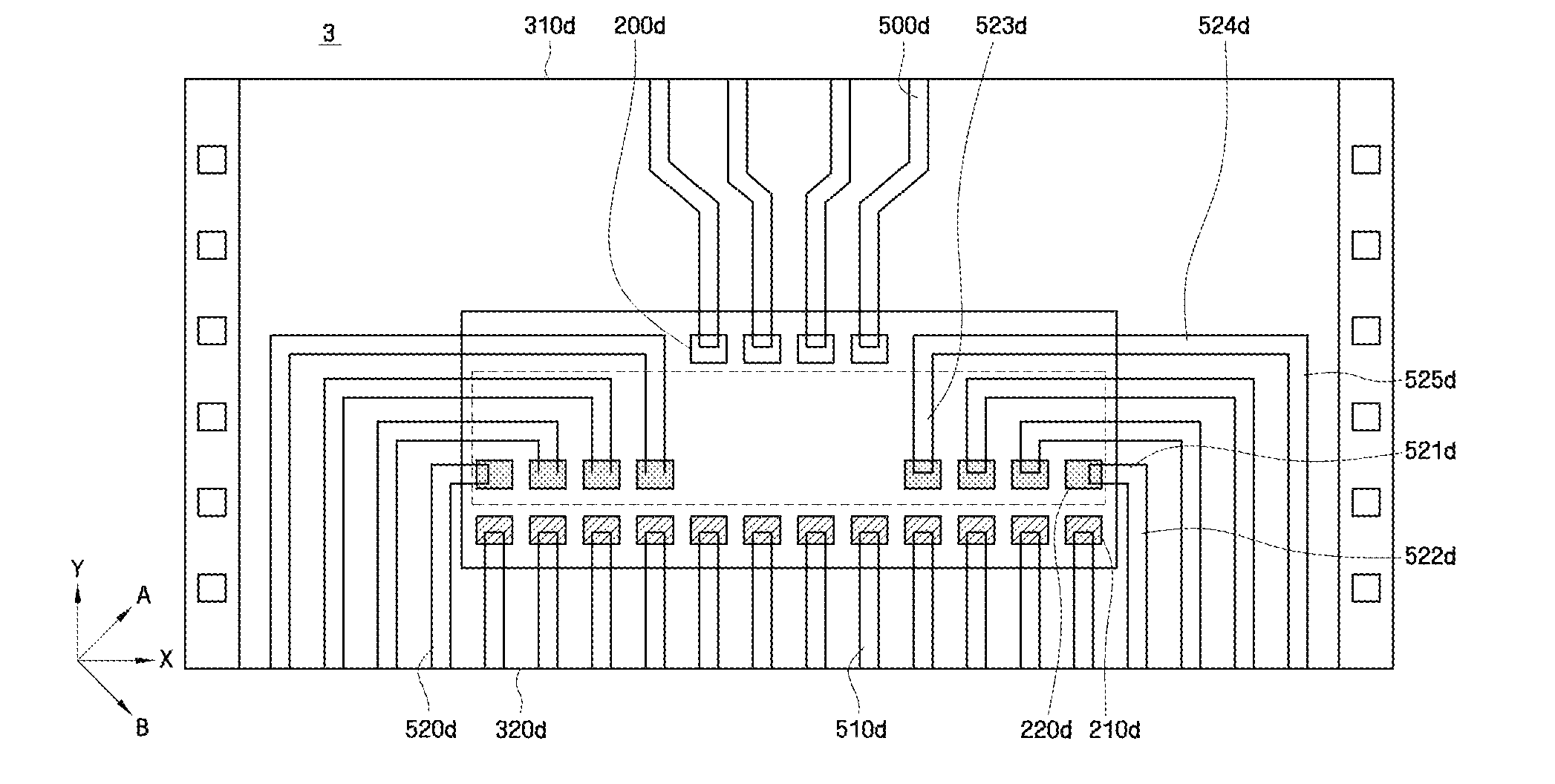 Semiconductor chip and film and tab package comprising the chip and film