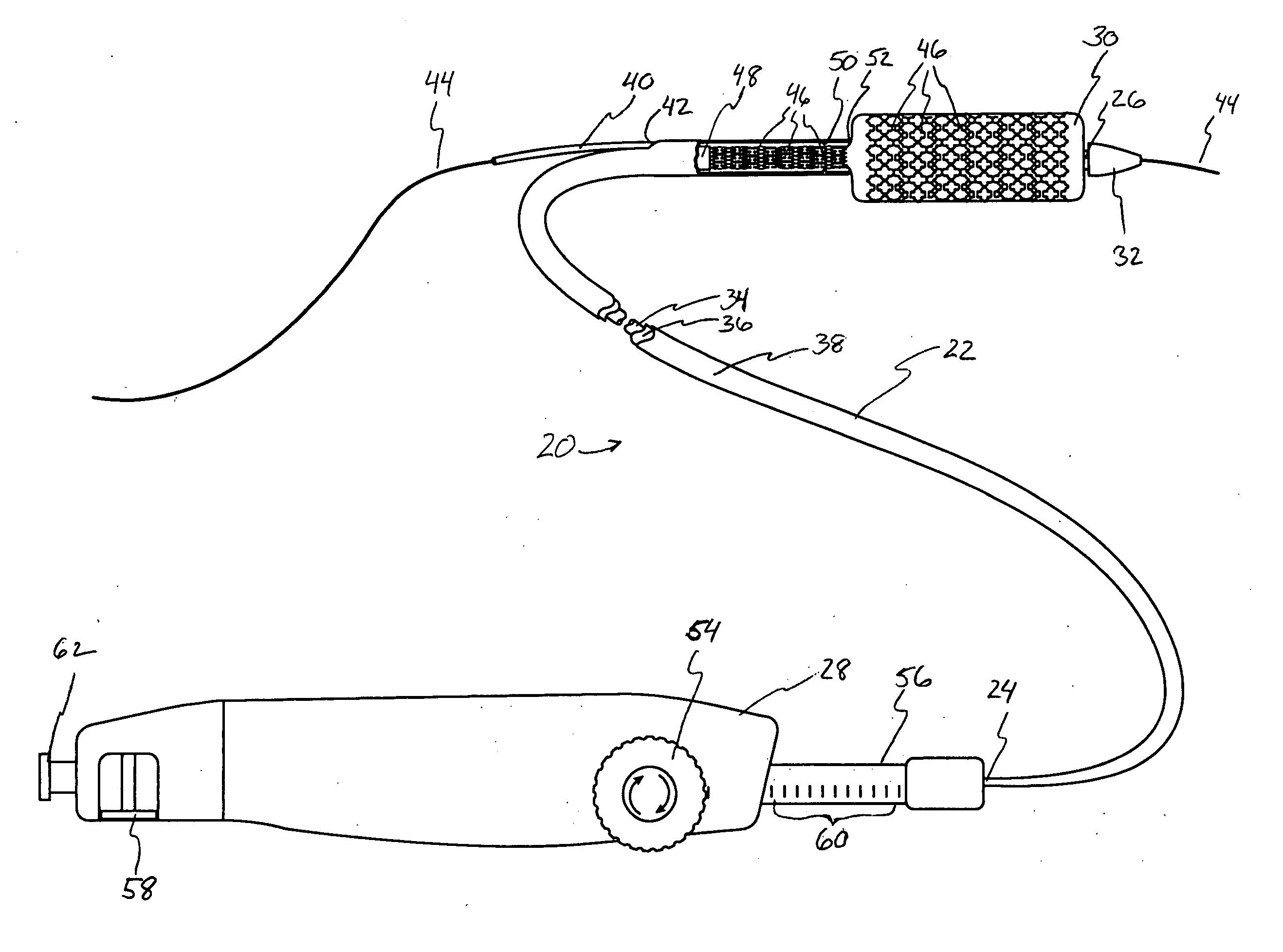 Devices and methods for controlling and indicating the length of an interventional element