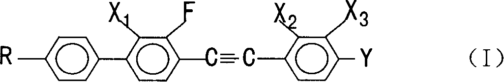 Multifluoro substituted diphenyl acetylene derivative, composition containing multifluoro substituted diphenyl acetylene derivatire, its preparation method and use
