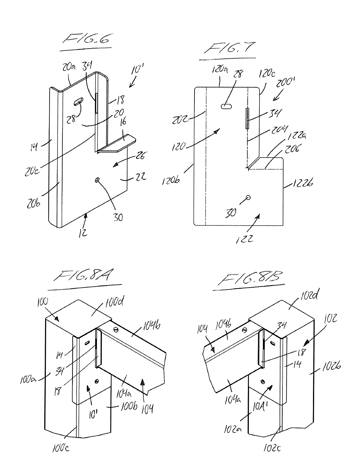 Brackets for Temporary Support of a Rail Between Upright Posts During Construction of a Fence or the Like