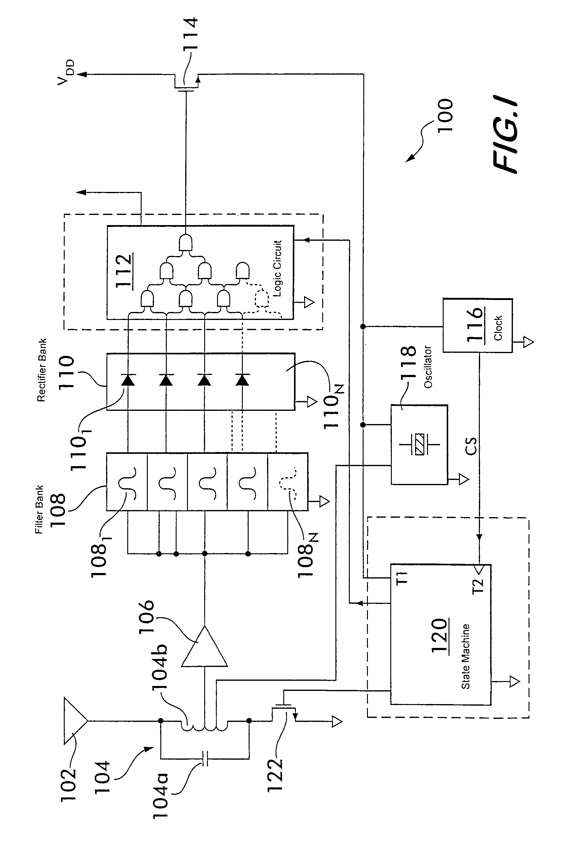 Continuous wave (CW)-fixed multiple frequency triggered, radio frequency identification (RFID) tag and system and method employing same
